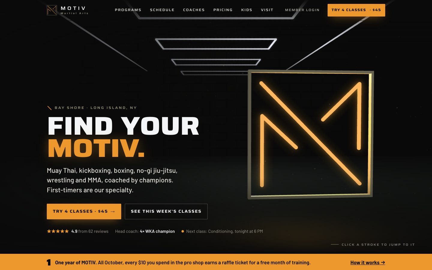 The MOTIV Martial Arts website